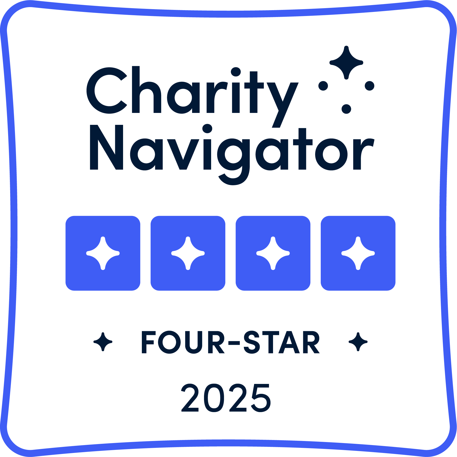 Four stars by Charity Navigator